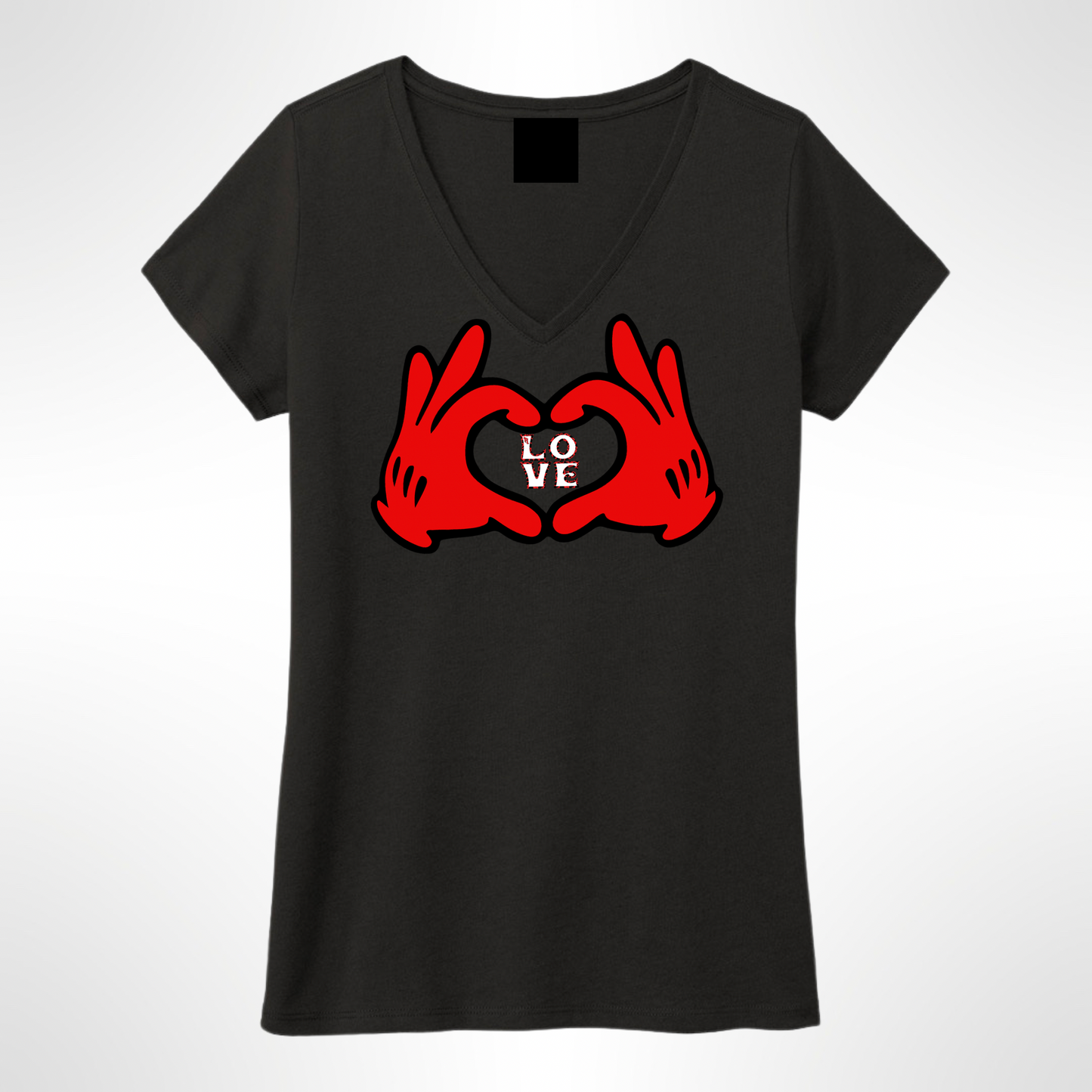 Ladies Stacked Love V-neck