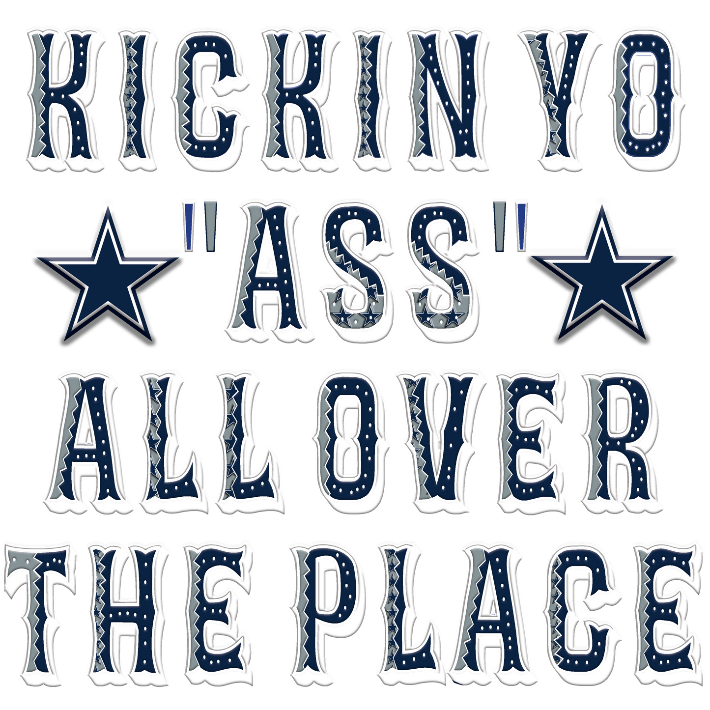 Ladies Kickin Ass Football V-neck (Dallas)
