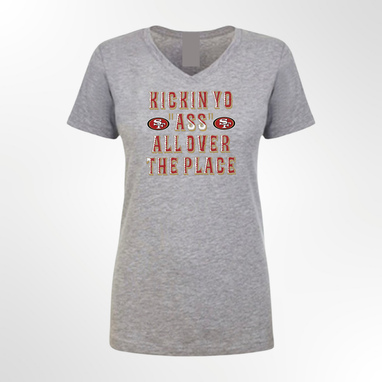 Ladies Kickin Ass Football V-neck (San Francisco)