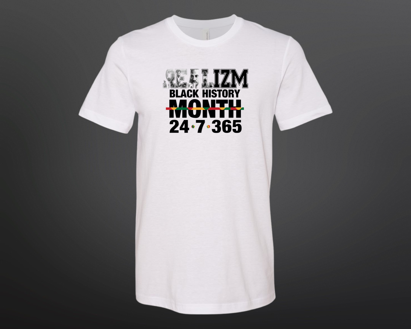 REALIZM Black History 24/7/365 Heather Red T-shirt